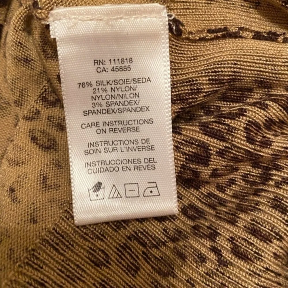 Michael Michael Kors Leopard Print Snap Front Sweater Color: Black/Brown Size: M